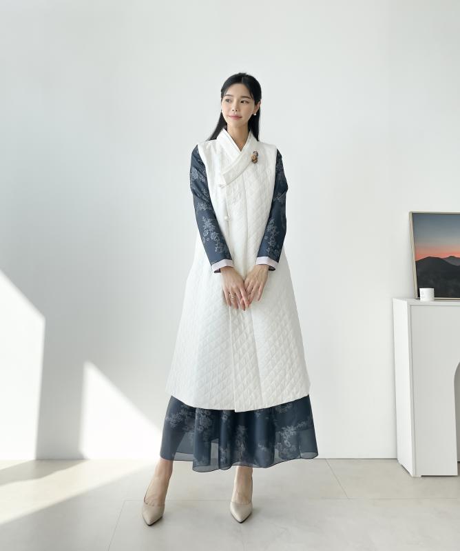 민한복 누빔 쾌자 여성 개량 철릭 원피스 여자 개량 퓨전 허리 치마 생활한복