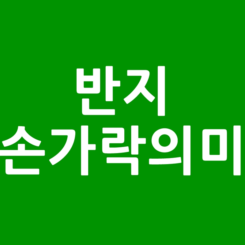 손가락별 반지의 의미