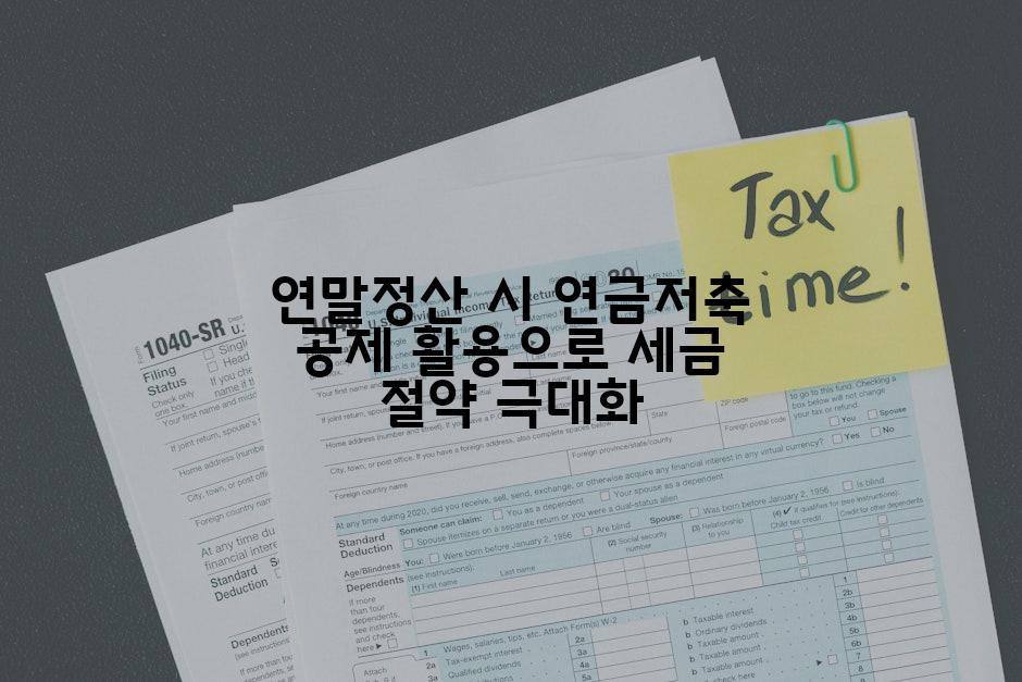 연말정산 시 연금저축 공제 활용으로 세금 절약 극대화