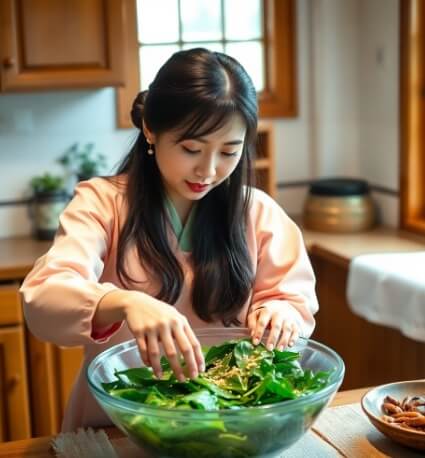 시금치나물 맛있게 무치는법