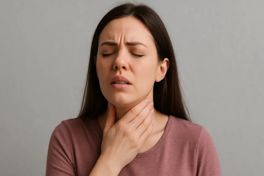 목에 가래가 항상 붙어 있는 것