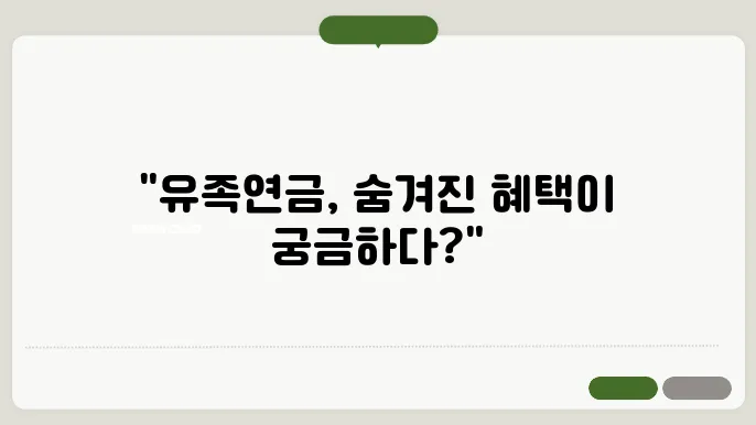 유족연금 [국가유공자 유족연금]