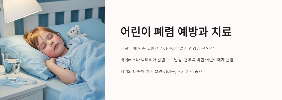 어린이 폐렴 예방과 치료