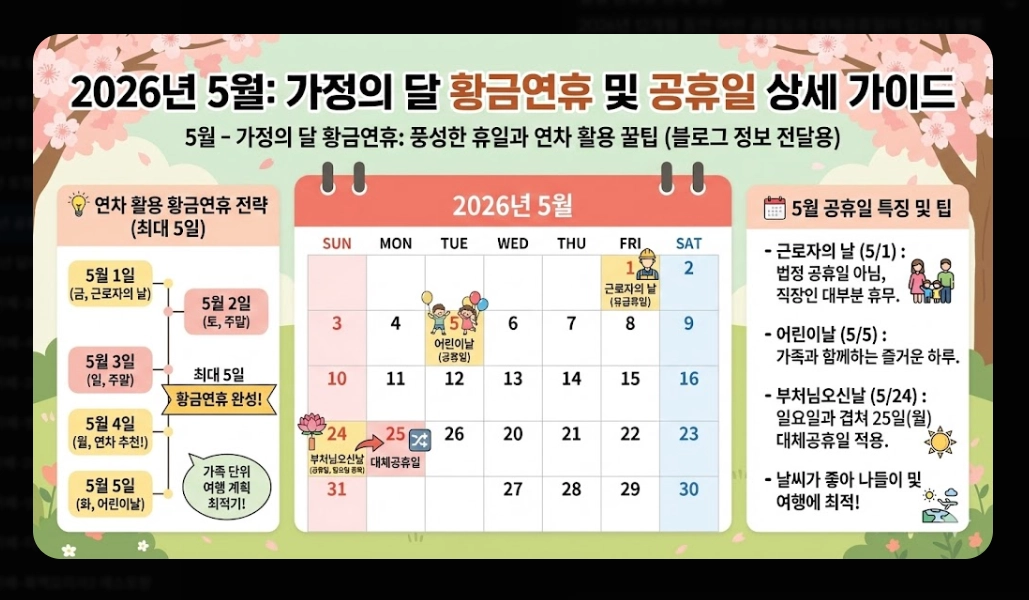 2026년 공휴일 총정리 대체공휴일 완벽 분석
