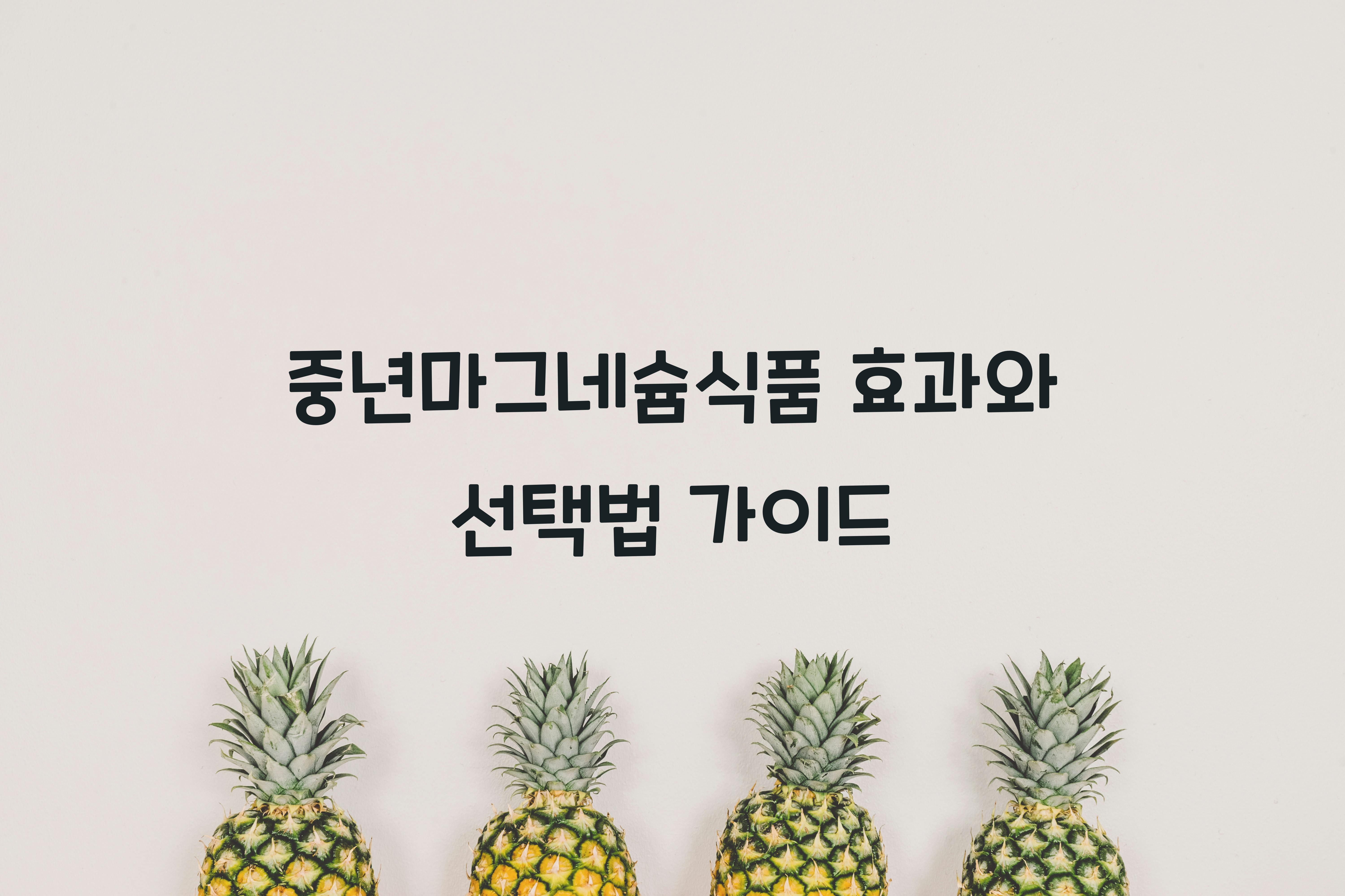 중년마그네슘식품