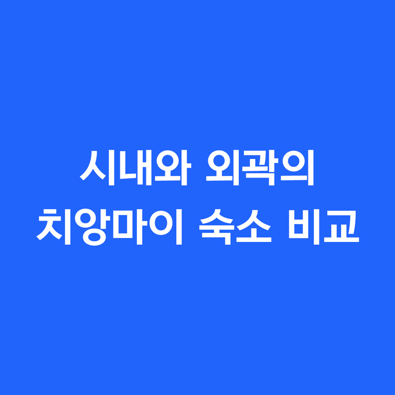 시내와 외곽의 치앙마이 숙소 비교
