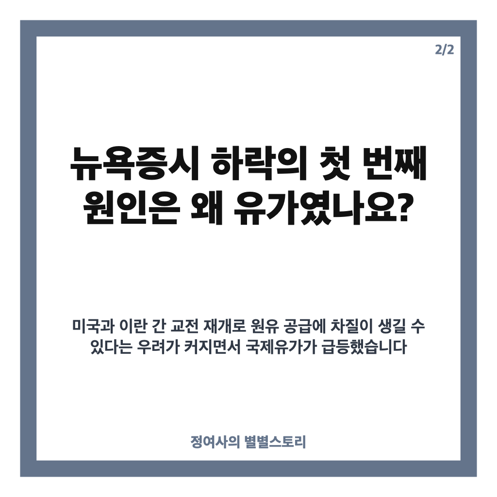 뉴욕증시 하락 원인 분석: 유가 급등&middot;국채금리 상승에 3대 지수 약세 카드뉴스 2