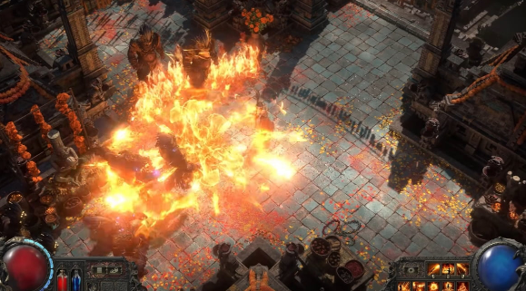 카카오게임즈가 유통하는 액션 게임 '패스 오브 엑자일(POE)2'의 플레이 화면