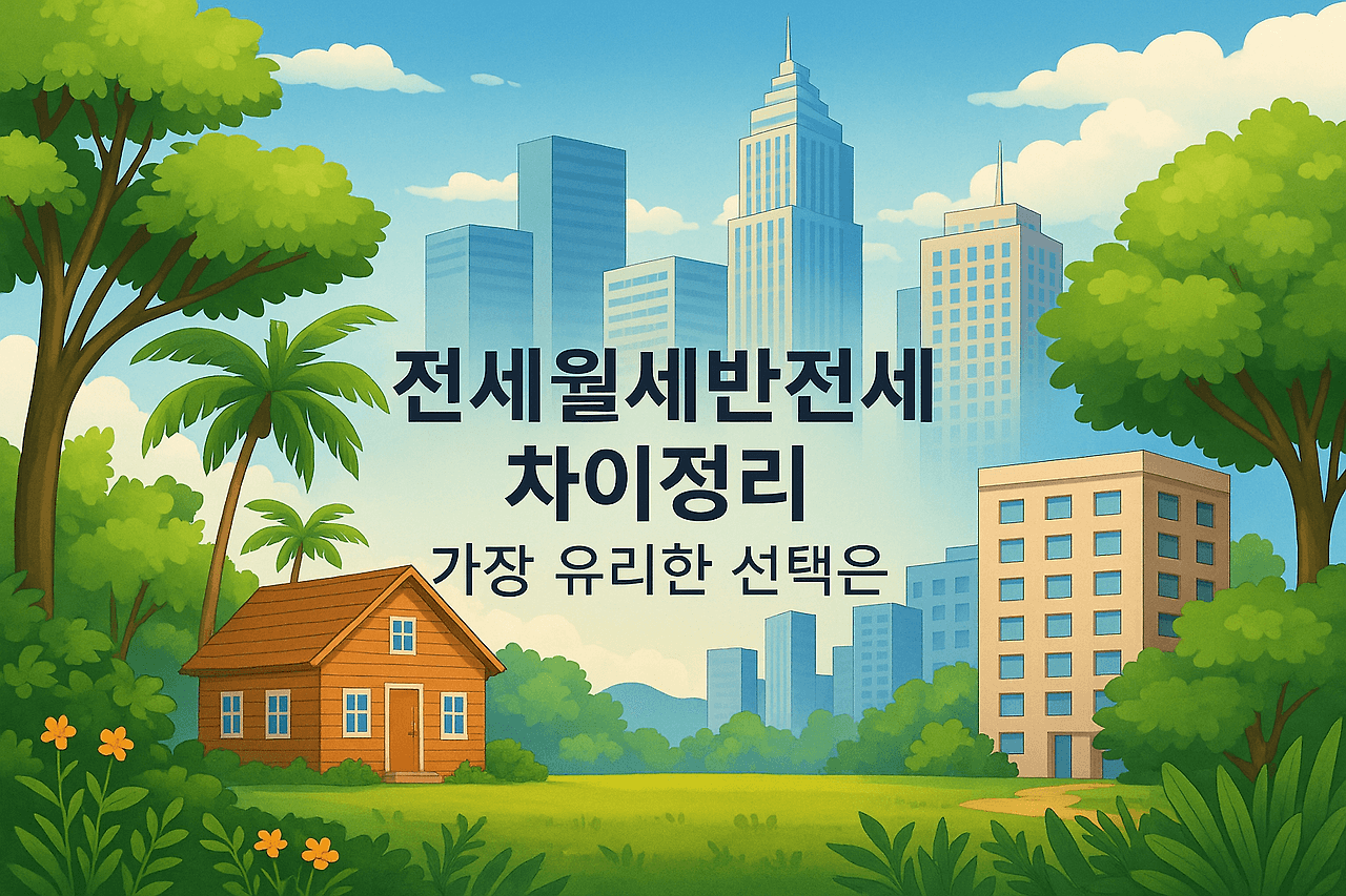 전세월세반전세 차이정리|가장 유리한 선택은