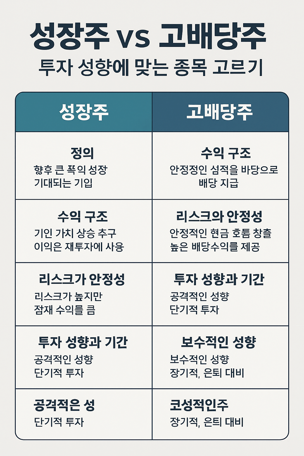 성장주,고배당주