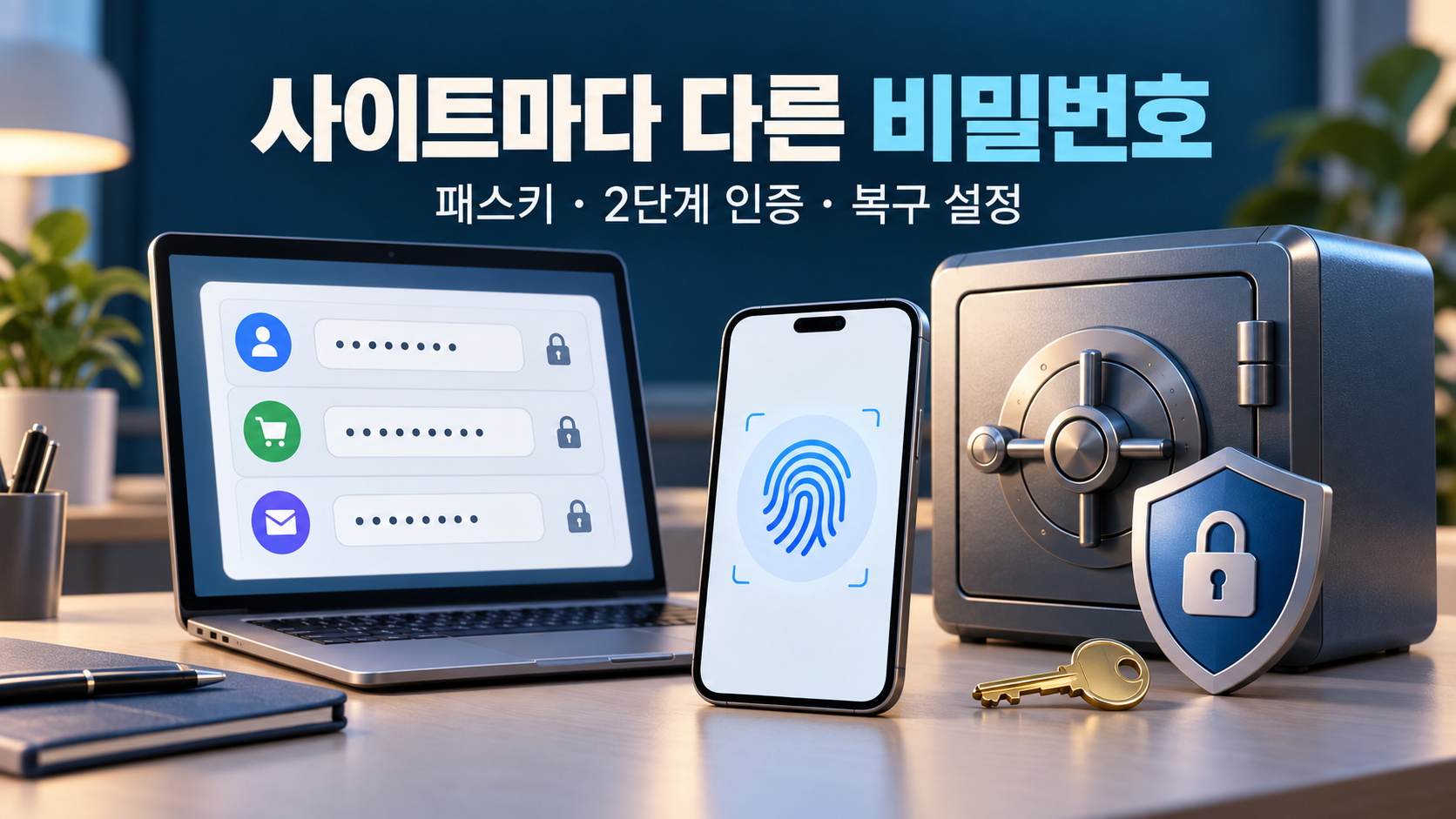 비밀번호를 사이트마다 다르게 쓰는 법 - 패스키·2단계 인증·복구 설정 체크리스트