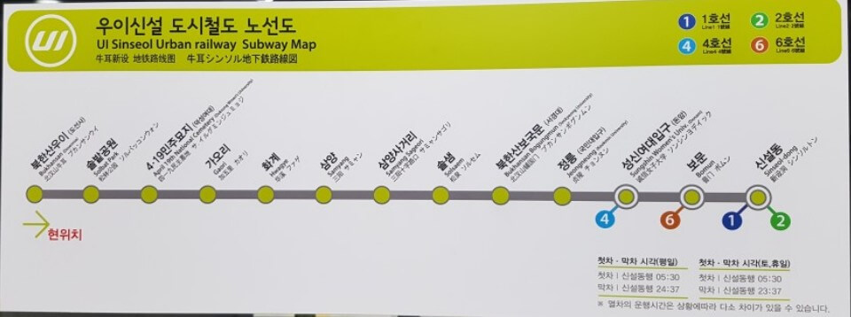 우이신설노선도