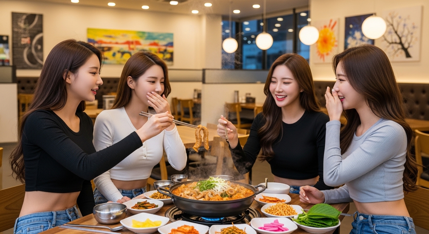 곱창전골을 먹는 여자들