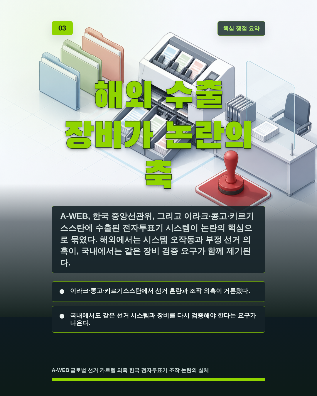 해외 수출 장비가 논란의 축