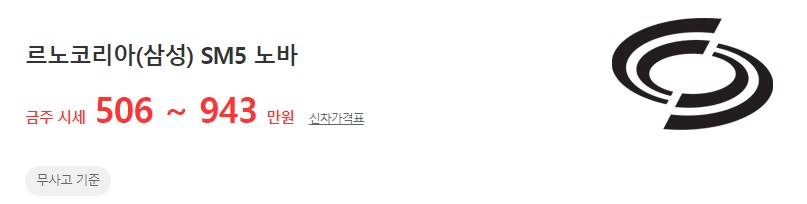 SM5 노바 중고차 시세
