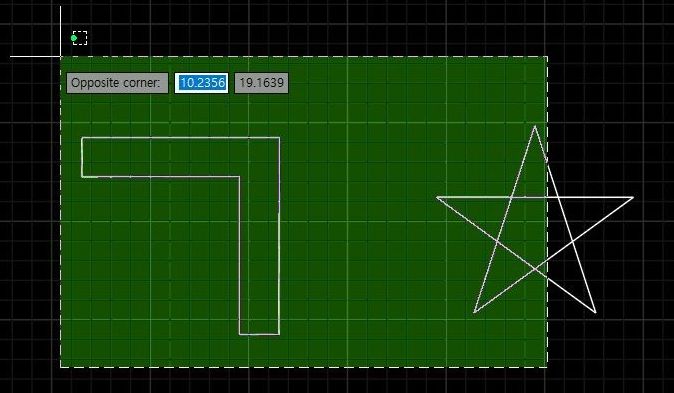 캐드 Window 드래그 방법 예시 2