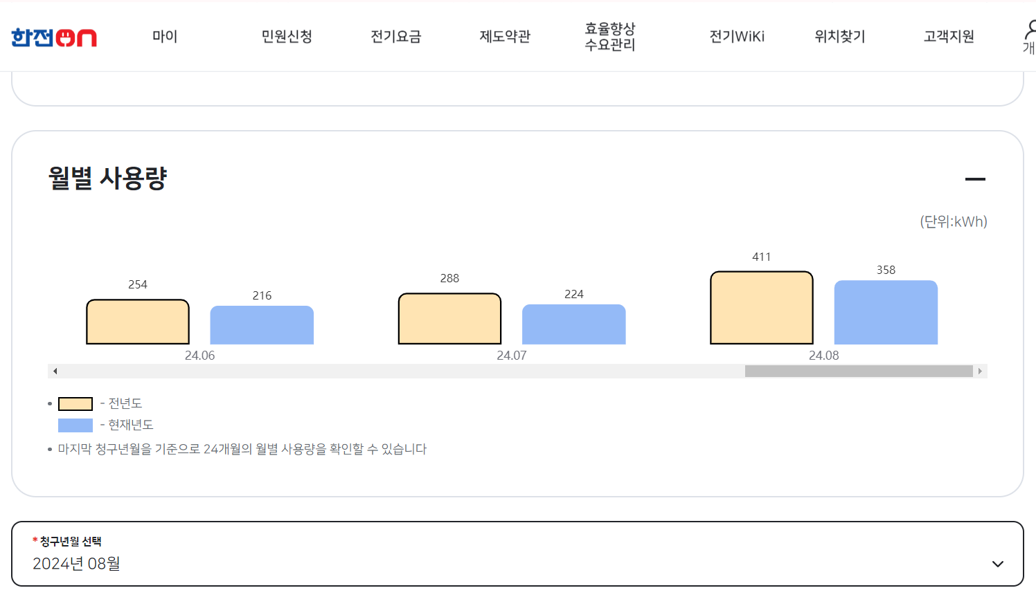 한전ON 전기요금 조회12