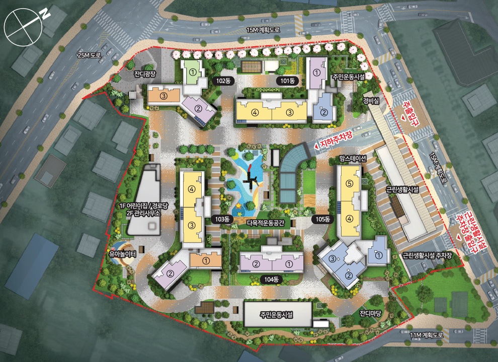 울산 유보라 신천매곡 동･호수 배치도