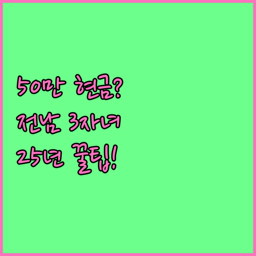 전남 3자녀 육아용품 구입비 50만원..