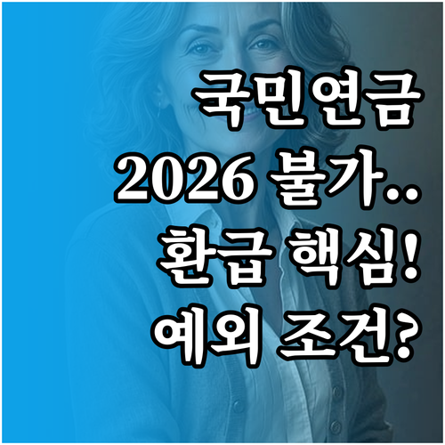 국민연금 환급 2026 불가 반환일시..
