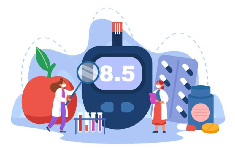 혈당을 재는 모습