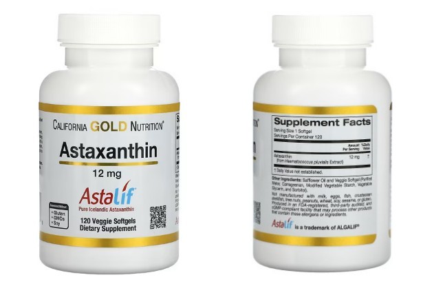 California Gold Nutrition, 아스타잔틴, Astalif 퓨어 아이슬란드, 12mg, 베지 소프트젤 120정