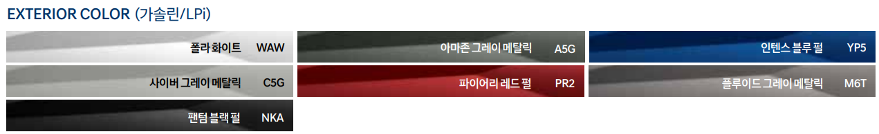 아반떼 익스테리어(외부) 컬러
