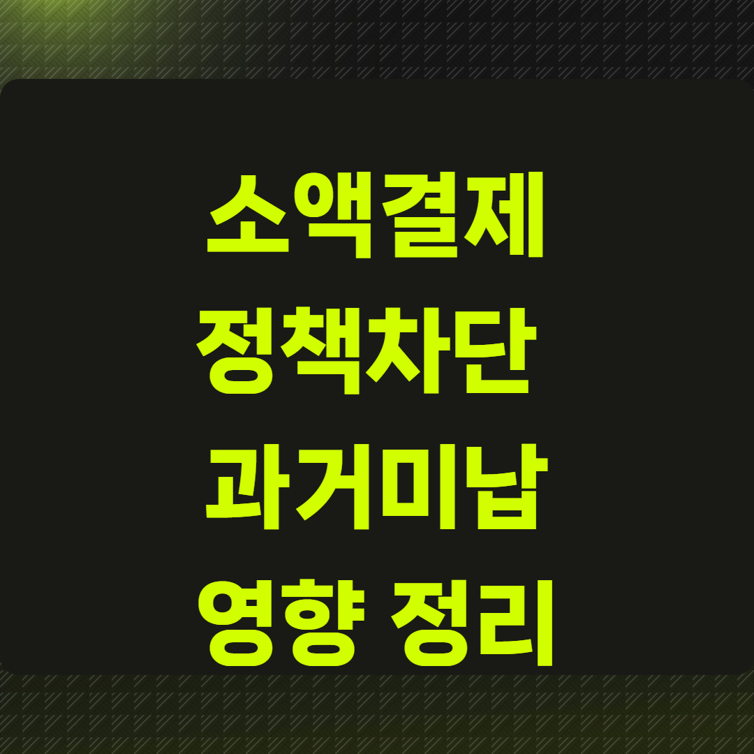 소액결제정책차단 과거 미납 영향 정리