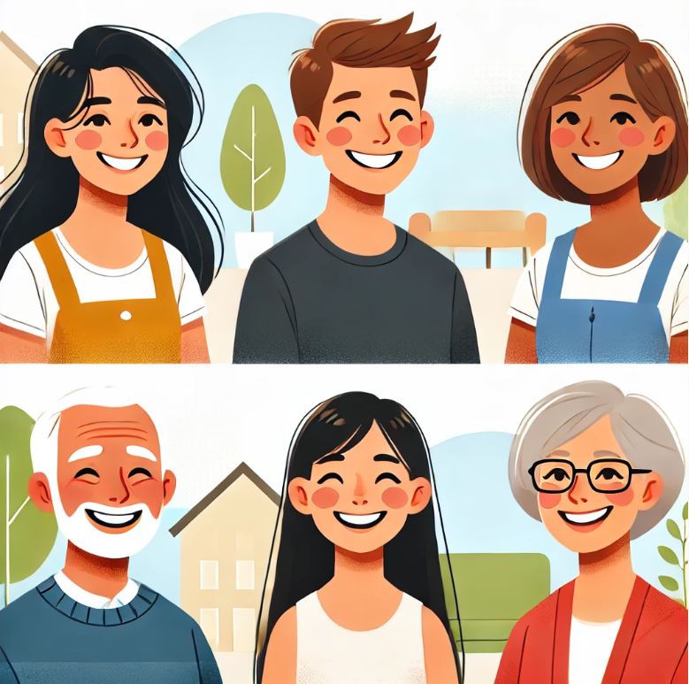 연령대별 웃는 사람들 스트레스 해소