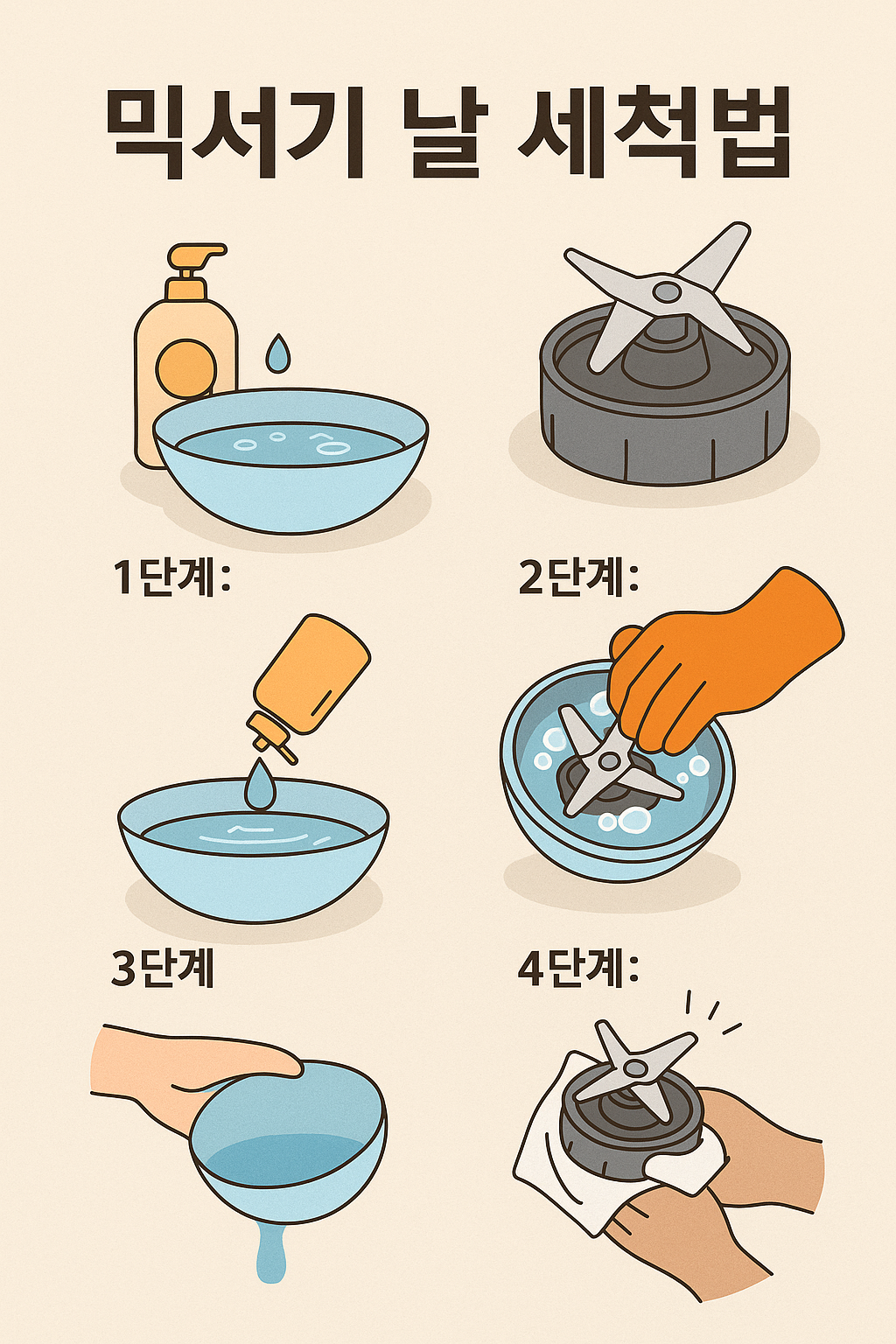 믹서기 날 세척법