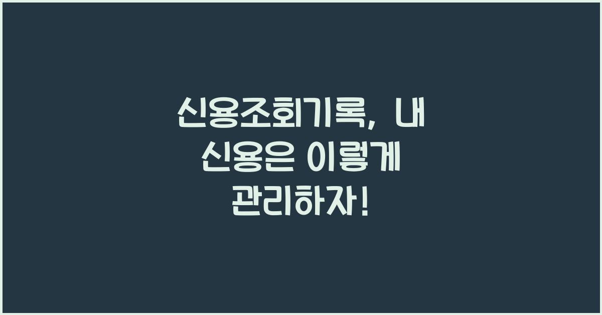 신용조회기록
