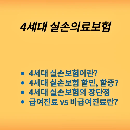 4세대 실손보험에 대해서 알아봅시다.