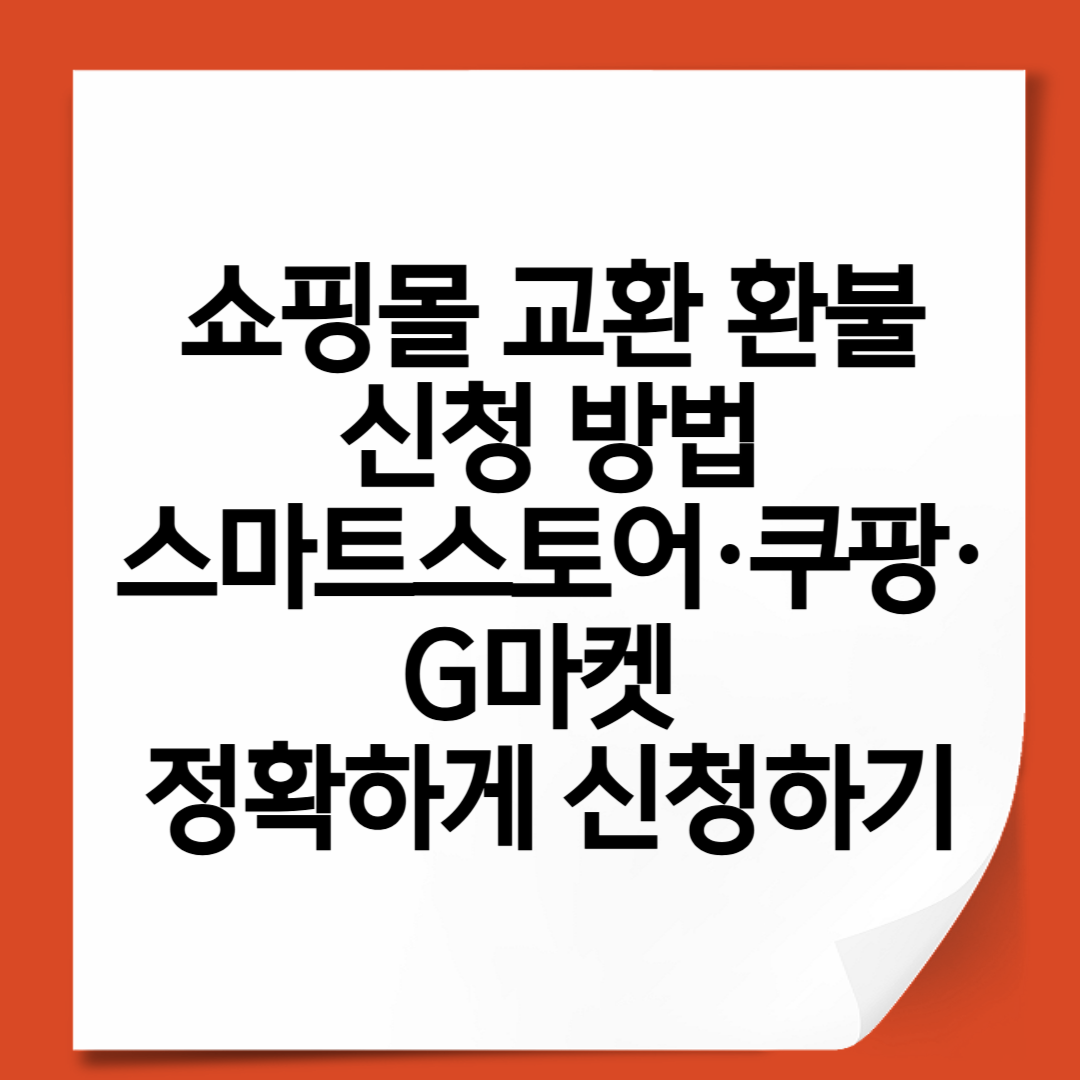 쇼핑몰 교환 환불 신청 방법|스마트스토어·쿠팡·G마켓 정확하게 신청하기