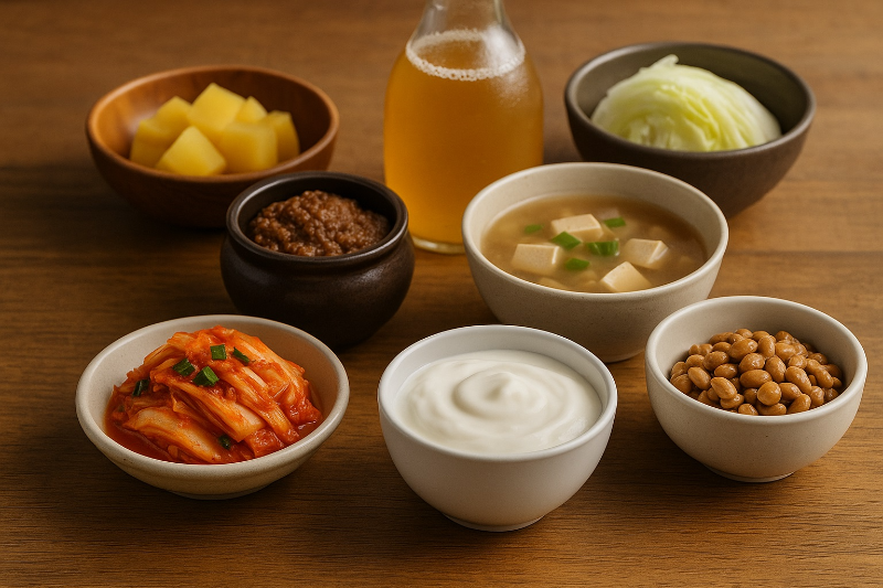 장건강에 좋은 발효식품, 요거트, 김치, 된장, 청국장, 낫토, 콤부차, 발효식초