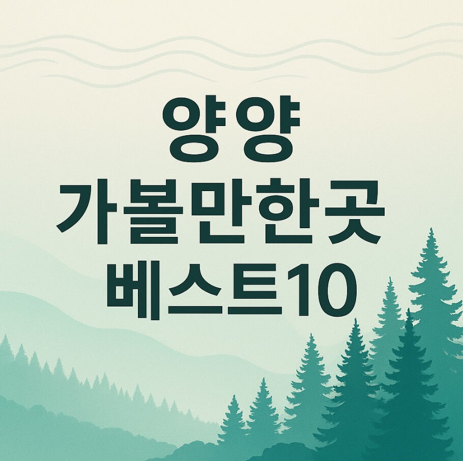 양양 가볼만한곳 베스트10