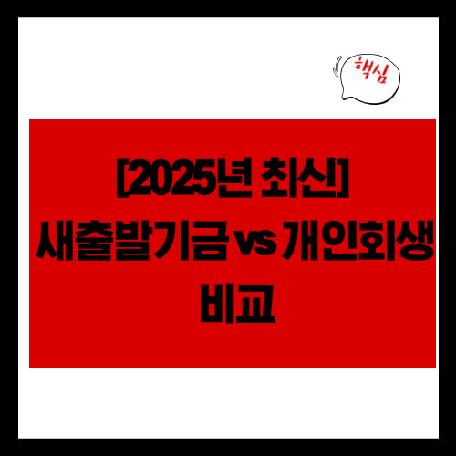 [2025년 최신] 새출발기금 vs 개인회생 비교
