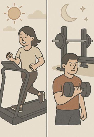 아침 유산소 vs 저녁 근력운동