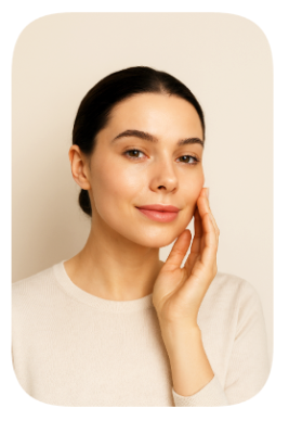 탄력있는 피부의 여성