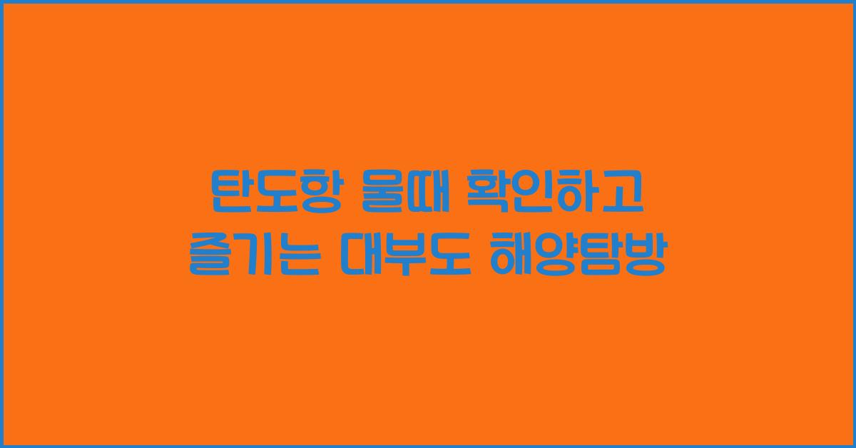 탄도항 물때