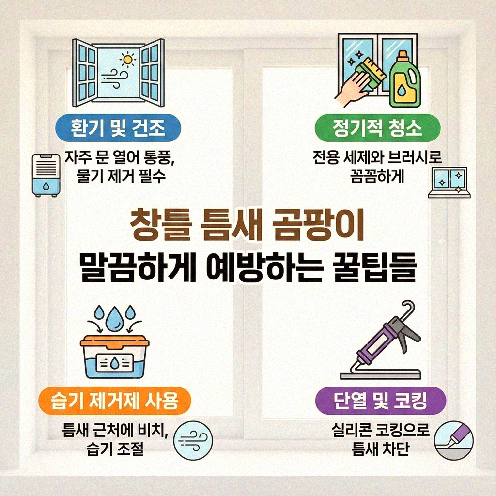 창틀 틈새 곰팡이 말끔하게 예방하는 꿀팁들