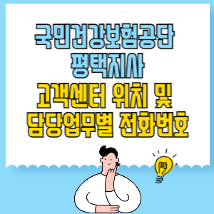 국민건강보험공단 평택지사 고객센터 위치 및 담당업무별 전화번호