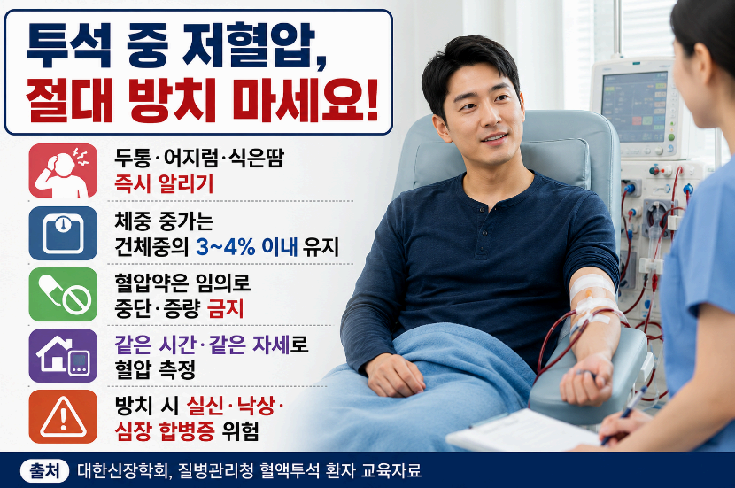 투석중 저혈압 절대 방치 마세요 이미지사진