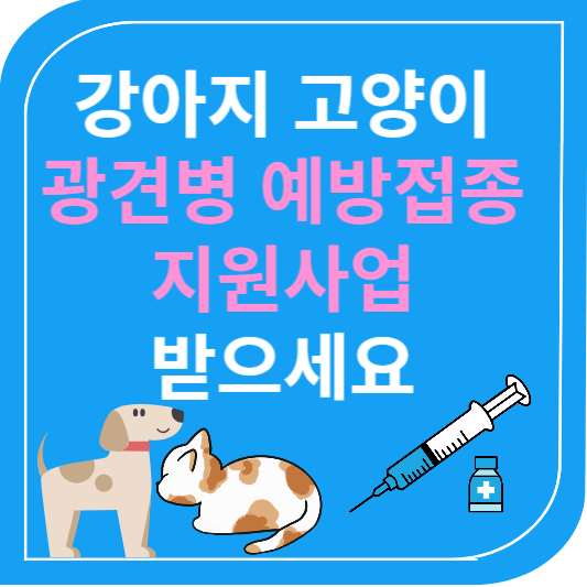 강아지 고양이 반려견 광견병 예방접종 지원사업
