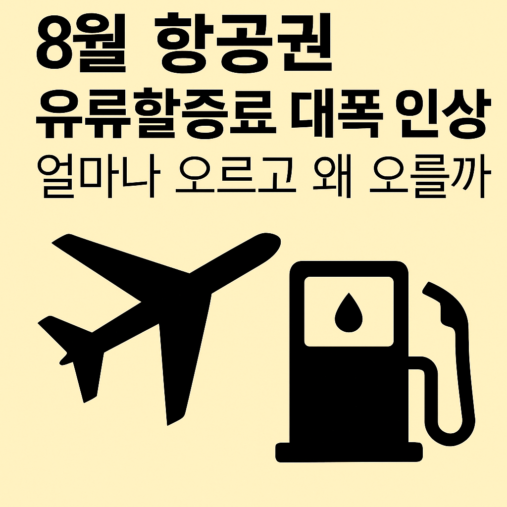 8월 항공권 유류할증료 대폭 인상, 얼마나 오르고 왜 오를까?