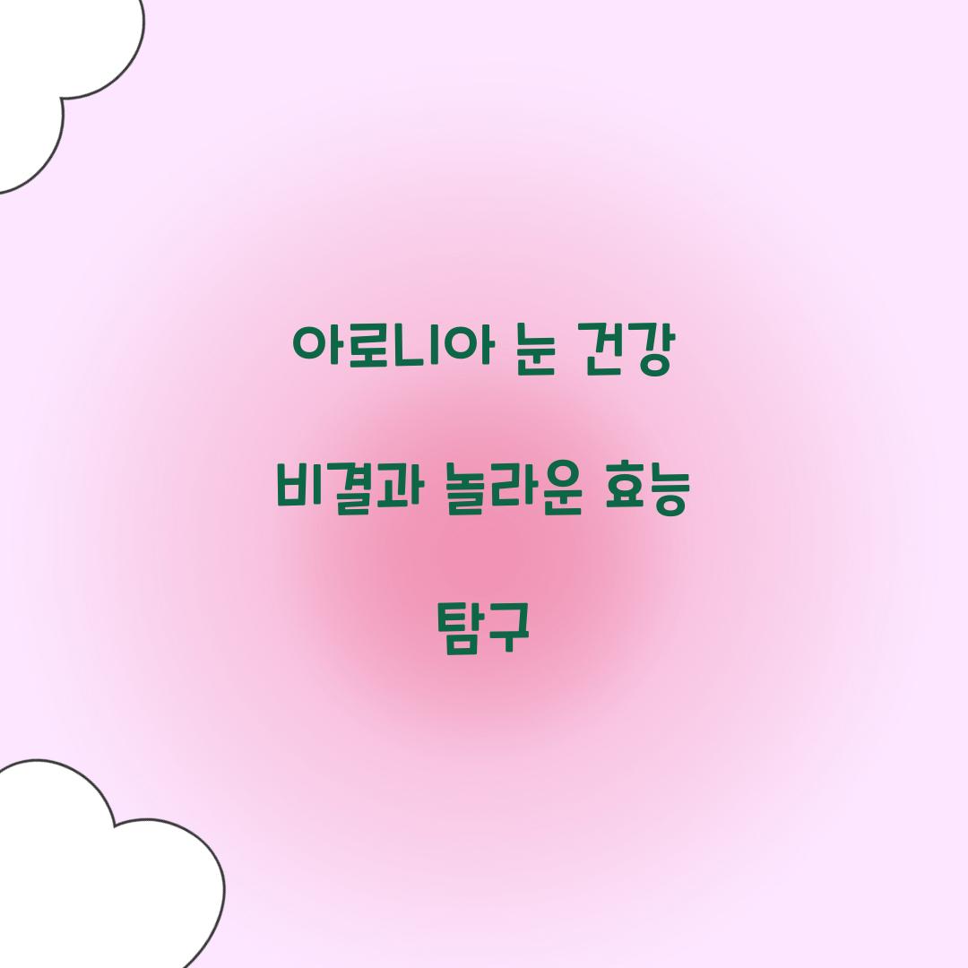 아로니아 눈 건강