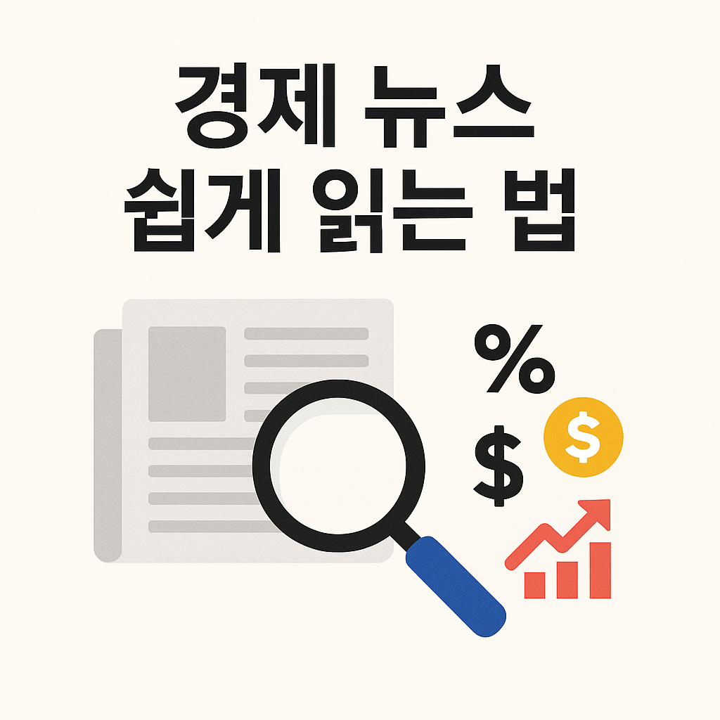 경제 뉴스 속 복잡함을 풀어가는 과정을 표현한 이미지