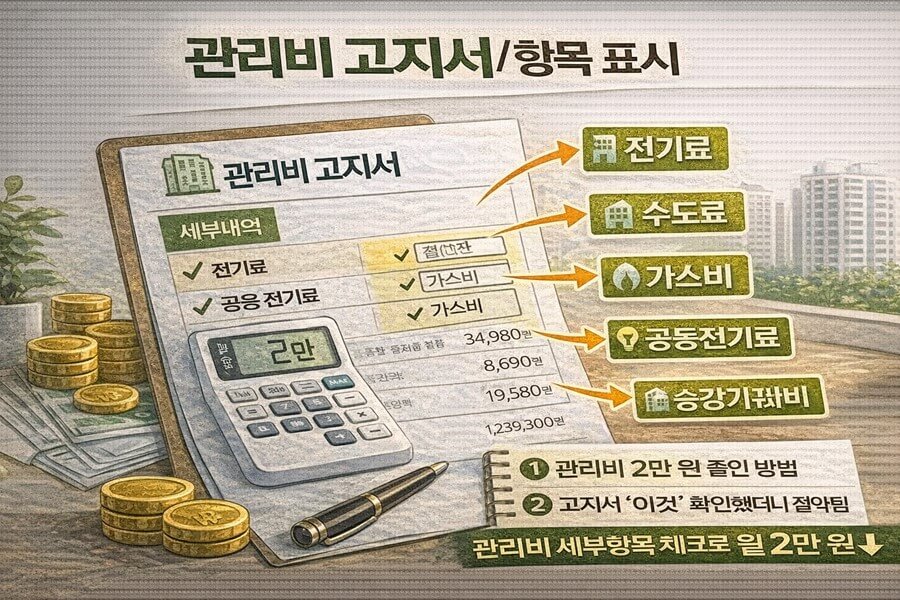 관리비 고지서/ 항목 표시