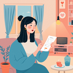 기요금 고지서를 확인하는 가정