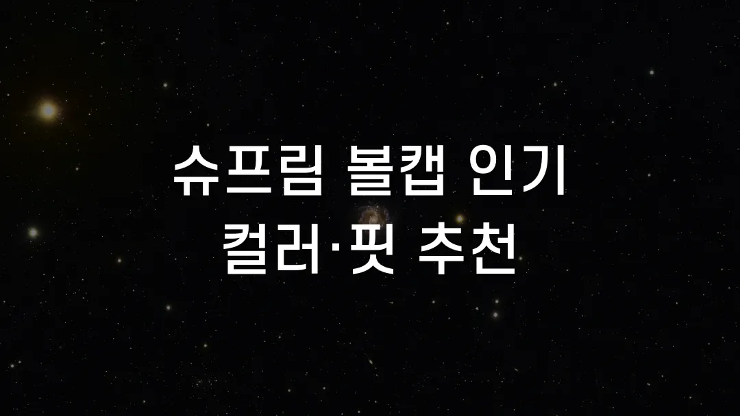 슈프림 볼캡 인기 컬러&middot;핏 추천