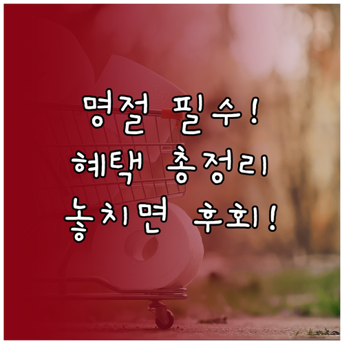 명절 필수품 할인, 언제 어디서나 혜..